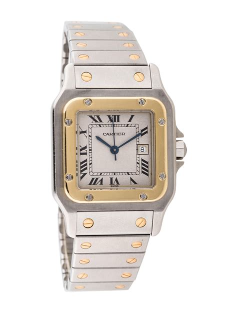 cartier 2 tone watch|cartier santos two tone medium.